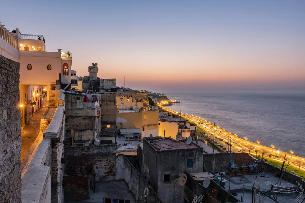 Coucher de soleil pendant un voyage à Tanger