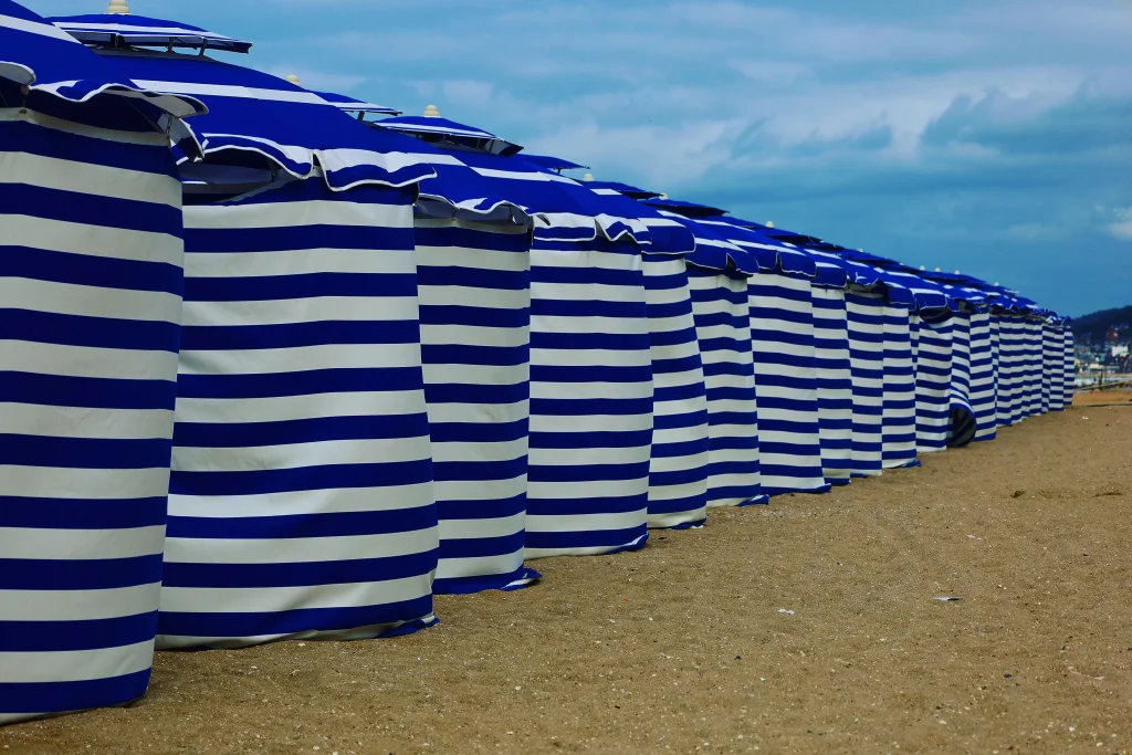 Plage de Cabourg avec ses cabines