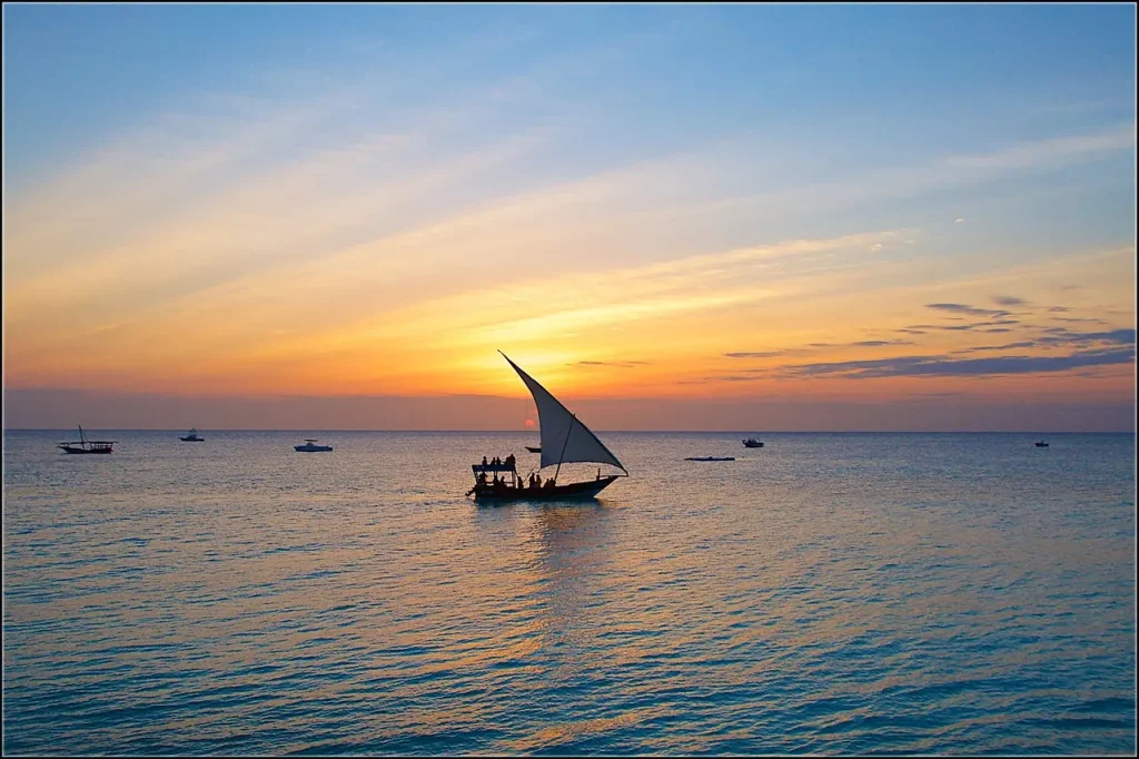 bateau dhow coucher de soleil