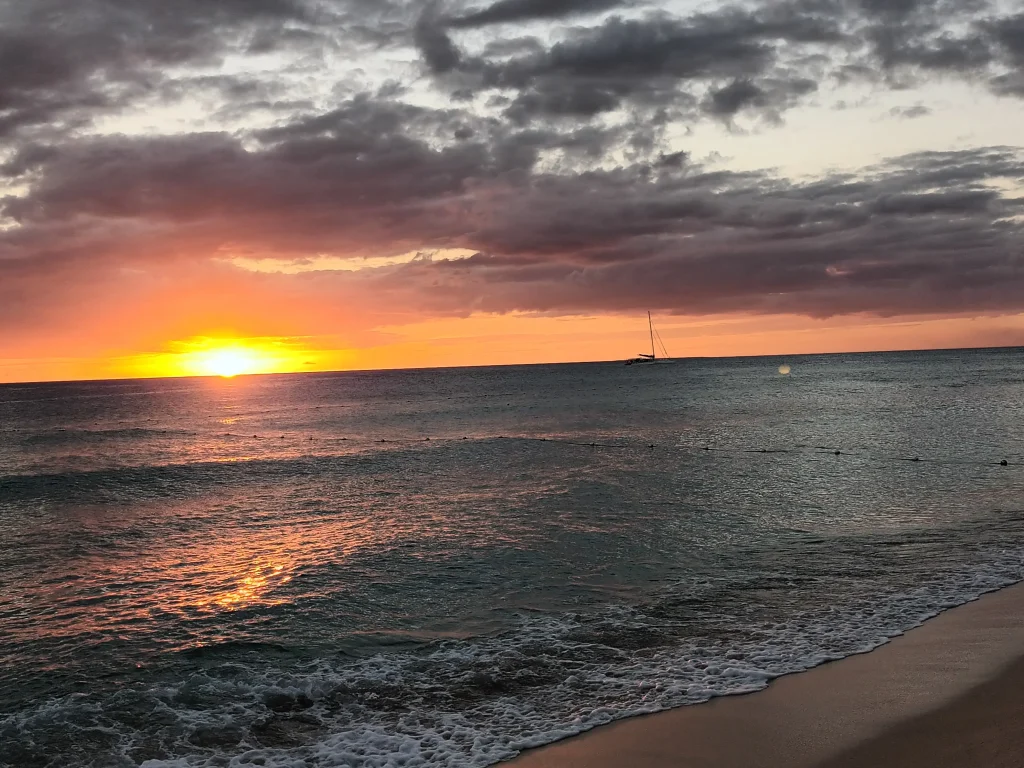 Coucher de soleil à Dominicus Beach